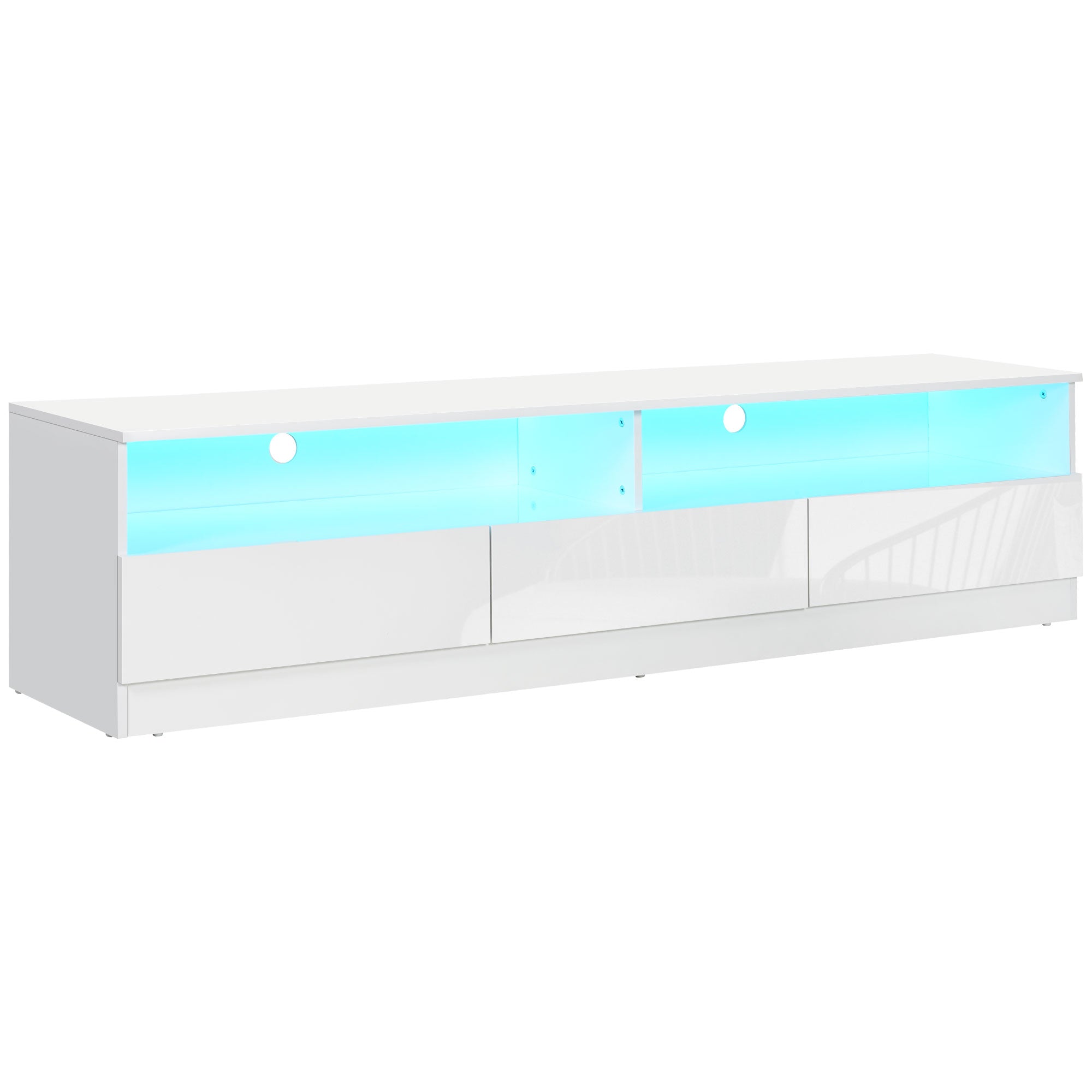 HOMCOM High Gloss LED TV Cabinet Stand for TVs up to 75