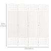 HOMCOM 4 Panel Room Divider, 5.6 ft Tall Folding Privacy Screen, Wave Fiber Freestanding Partition Wall Divider for Home Office, White