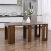 HOMCOM Foldable Table, Extendable Dining Table, Kitchen Table for Small Spaces, Seats up to 6 People, Light Brown