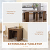 HOMCOM Foldable Table, Extendable Dining Table, Kitchen Table for Small Spaces, Seats up to 6 People, Light Brown