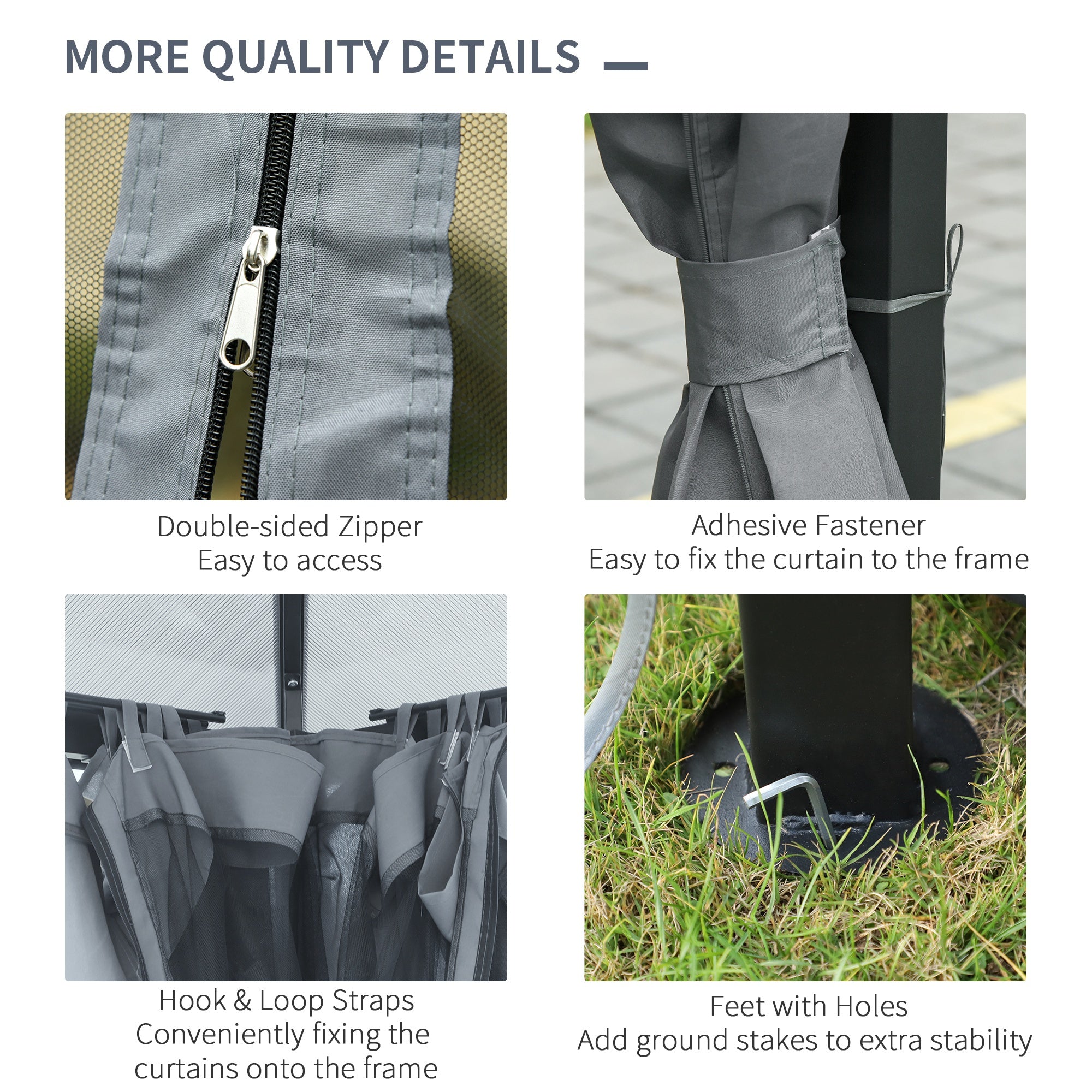 Outsunny 10' x 13' Patio Gazebo Aluminum Framed Polycarbonate Roof Hardtop Garden Canopy Party Tent Marquee Outdoor Shelter with Mesh Curtains & Side Walls - Grey