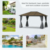 Outsunny 10' x 13' Patio Gazebo Aluminum Framed Polycarbonate Roof Hardtop Garden Canopy Party Tent Marquee Outdoor Shelter with Mesh Curtains & Side Walls - Grey