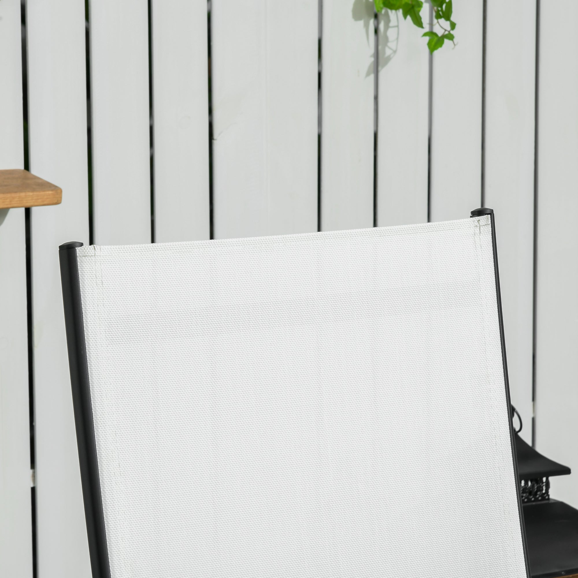 Outsunny Lounge Chair Set of 2 with Wheels, Outdoor Chaise Lounge with 5-Level Adjustable Backrest for Garden, Backyard, Patio, Deck, Poolside, White