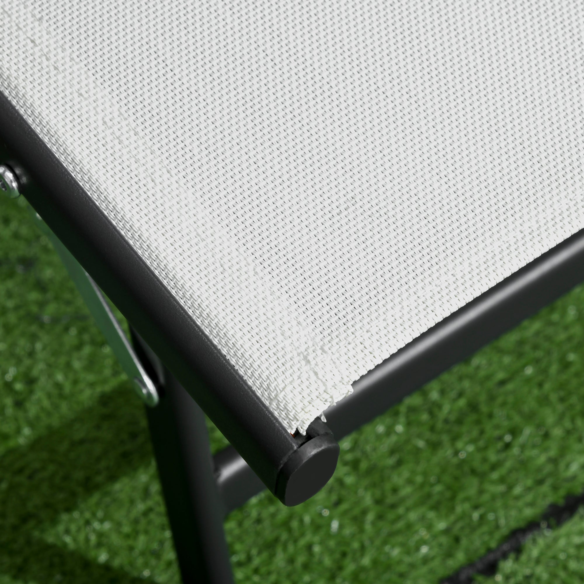 Outsunny Lounge Chair Set of 2 with Wheels, Outdoor Chaise Lounge with 5-Level Adjustable Backrest for Garden, Backyard, Patio, Deck, Poolside, White