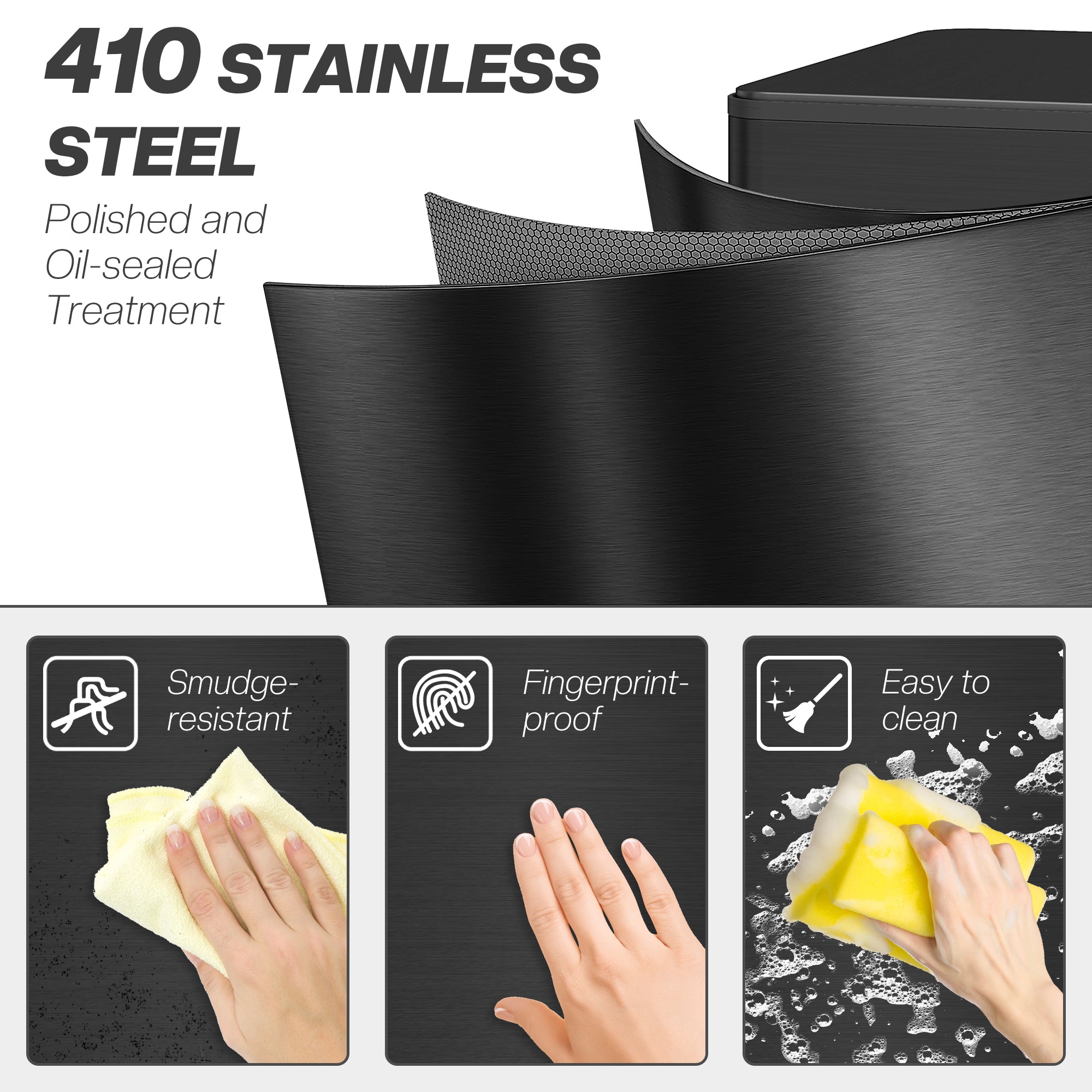 HOMCOM 5.3 Gallon/20 L Garbage Can, Fingerprint-proof Stainless Steel Kitchen Trash Can with Soft-close Lid and Foot Pedal, Slim Garbage Bin for Living Room, Home Office, Black