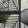 Outsunny Metal Outdoor Privacy Screen, Decorative Outdoor Divider with Stand and Expansion Screws, Freestanding Privacy Panel for Garden, Backyard, Deck, Large Leaf Style, Black