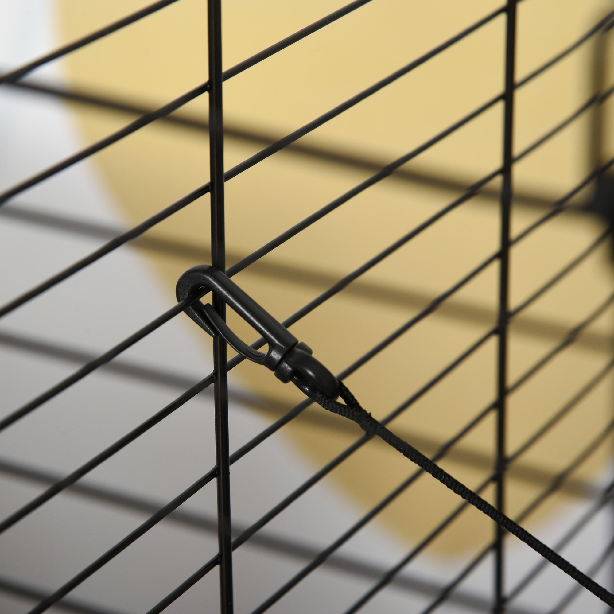 PawHut Small Animal Cage Ferret Cage with Wheels Hammocks Tunnels and 3 Doors Black