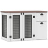 PawHut Dog Crate Furniture, 44" Dog Kennel Furniture with Double Doors, Storage, Drawer, Dog Cage for Medium Dogs, White