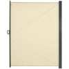 Outsunny 118" x 79" Retractable Side Awning Patio Outdoor Folding Privacy Screen with Resistance to UV Rays & Wind, Cream White