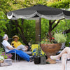 Outsunny 9FT Patio Umbrella Parasol, UPF 30+ Outdoor Market Umbrella with Crank, 8 Ribs, Push Button Tilt, Vented Patio Table Umbrella for Deck Backyard Lawn, Charcoal Grey