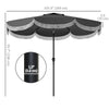 Outsunny 9FT Patio Umbrella Parasol, UPF 30+ Outdoor Market Umbrella with Crank, 8 Ribs, Push Button Tilt, Vented Patio Table Umbrella for Deck Backyard Lawn, Charcoal Grey
