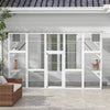 PawHut Catio, Large Outdoor Cat Enclosure with Cat Condos, Platforms, Ladders, Doors, Weather-Resistant Roof, Wooden Cat Cage for 1-4 Cats, White