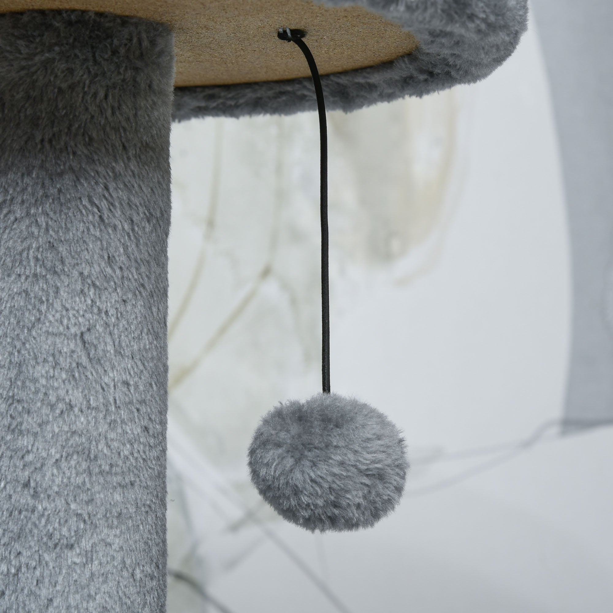 PawHut Cat Tree for Indoor Cats, 44 Inches Multi-Level Cat Tower, Climbing Activity Center with Jute Scratching Post, Perch, Hanging Ball Toy, Teasing Rope, Dark Grey