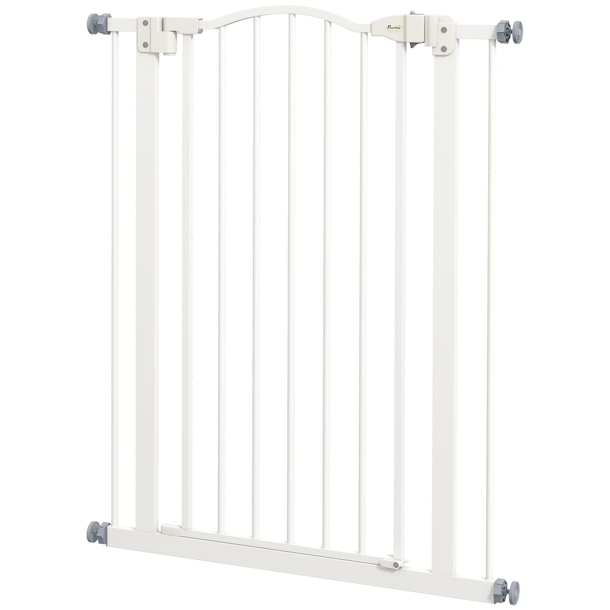 PawHut Extra Tall Dog Gate with Door, Pressure Fit, Auto Close, Double Locking for Doorways Hallways Stairs, White