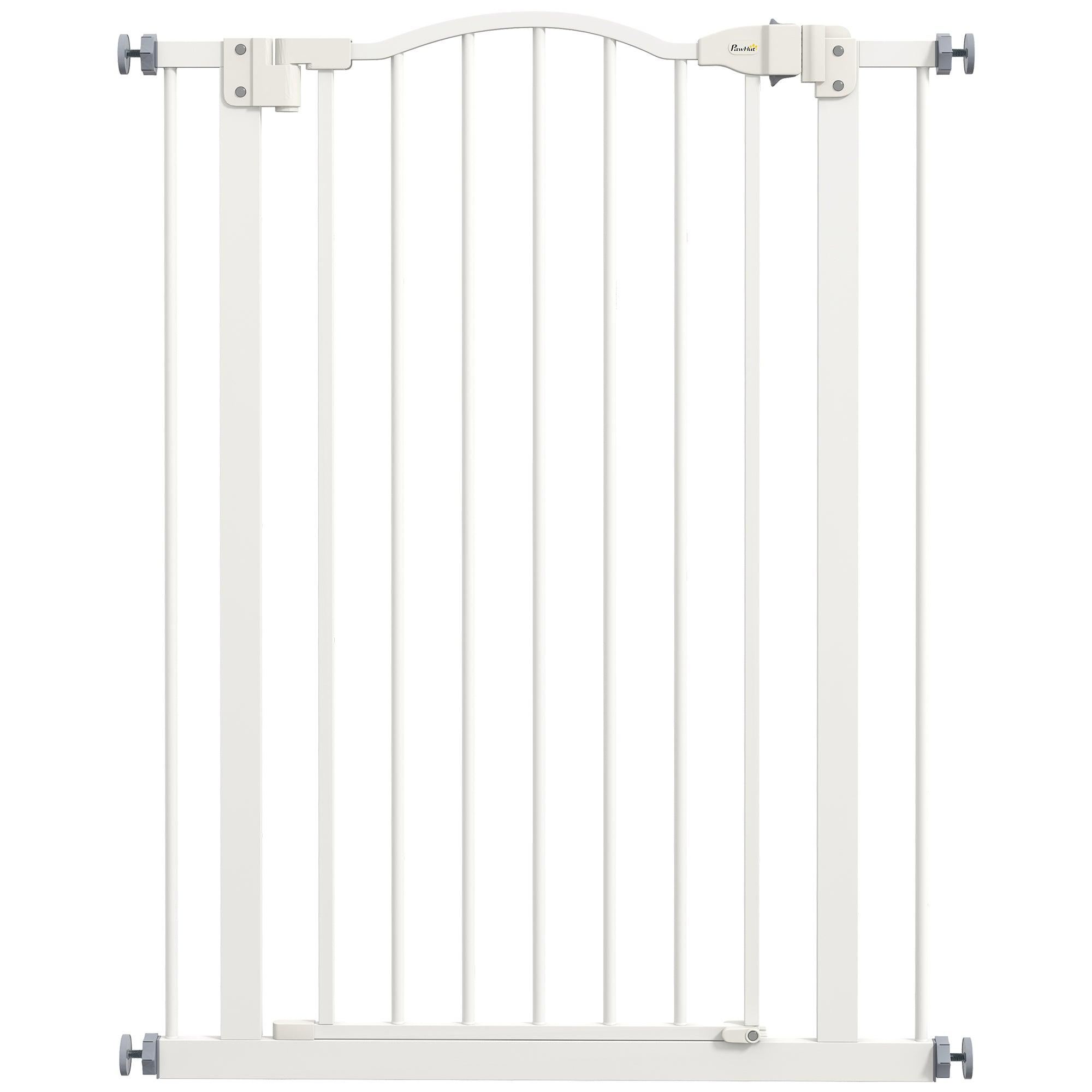 PawHut Extra Tall Dog Gate with Door, Pressure Fit, Auto Close, Double Locking for Doorways Hallways Stairs, White