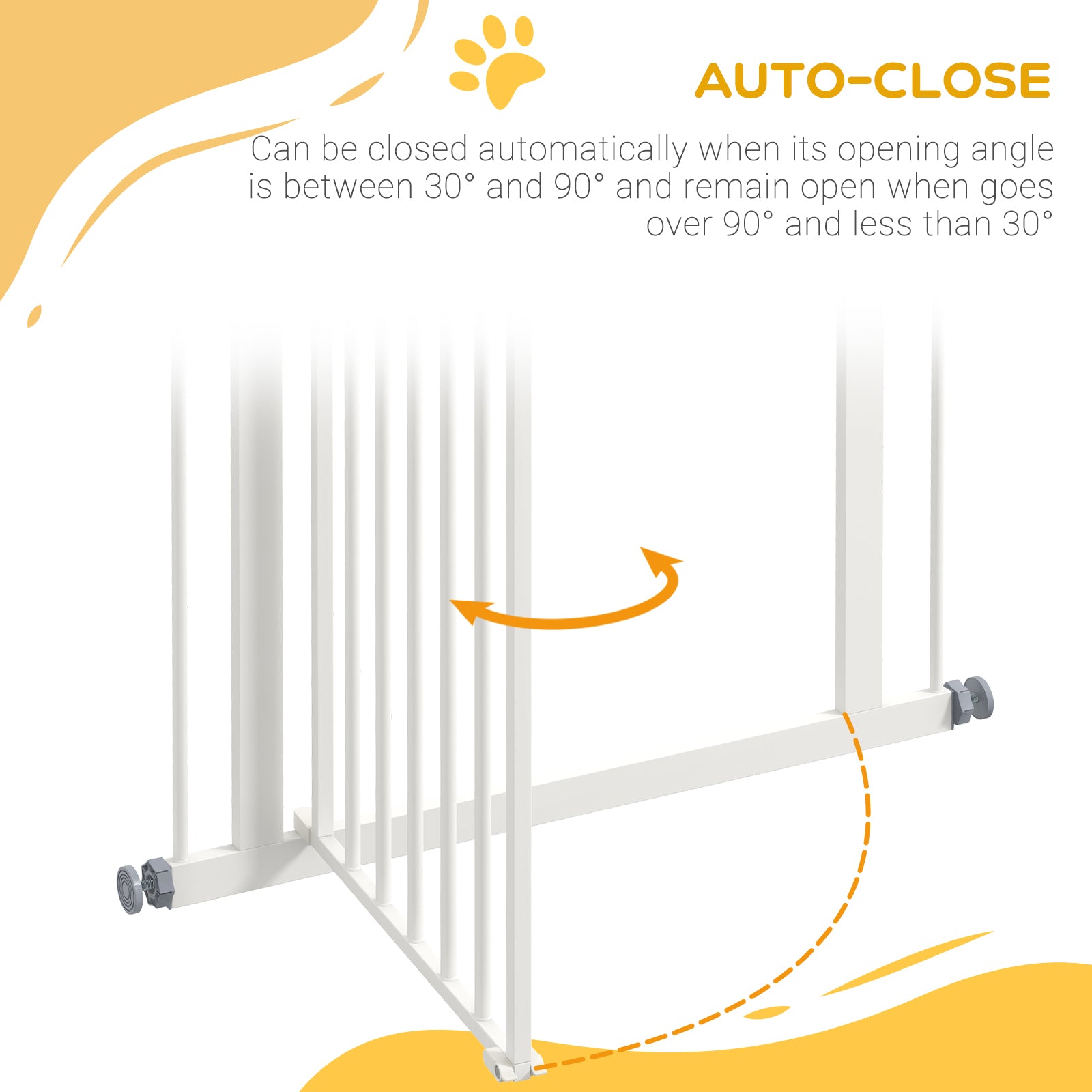 PawHut Extra Tall Dog Gate with Door, Pressure Fit, Auto Close, Double Locking for Doorways Hallways Stairs, White