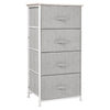 HOMCOM Linen Drawer Cabinet Organizer Storage Dresser Tower with 4 Removable Drawer Metal Frame Adjustable Feet for Living Room, Kitchen, Bathroom, White