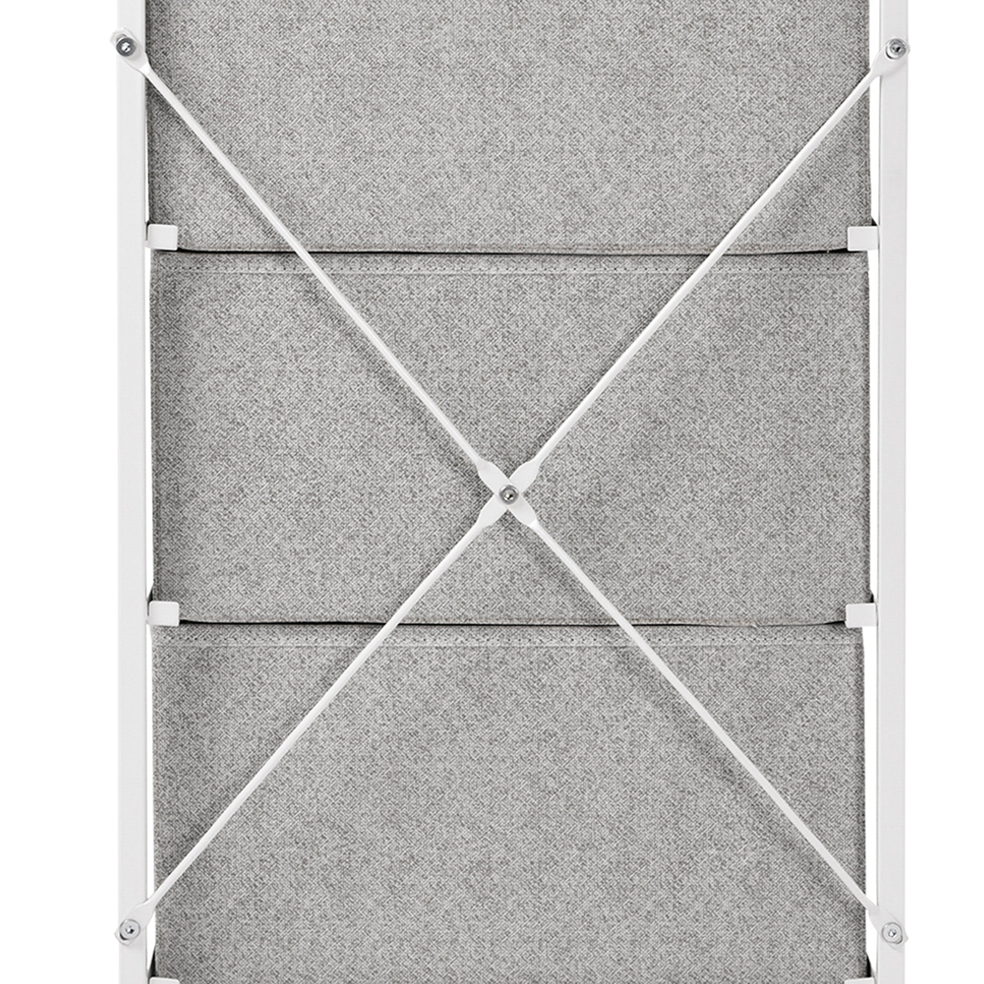 HOMCOM Linen Drawer Cabinet Organizer Storage Dresser Tower with 4 Removable Drawer Metal Frame Adjustable Feet for Living Room, Kitchen, Bathroom, White