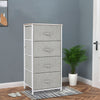 HOMCOM Linen Drawer Cabinet Organizer Storage Dresser Tower with 4 Removable Drawer Metal Frame Adjustable Feet for Living Room, Kitchen, Bathroom, White