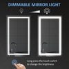 kleankin 40" x 24" LED Bathroom Mirror, Dimmable Lighted Wall-Mounted Mirror, with 3 Colour, Smart Touch, Plug-in, Vertical or Horizontal Hanging