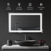 kleankin 40" x 24" LED Bathroom Mirror, Dimmable Lighted Wall-Mounted Mirror, with 3 Colour, Smart Touch, Plug-in, Vertical or Horizontal Hanging