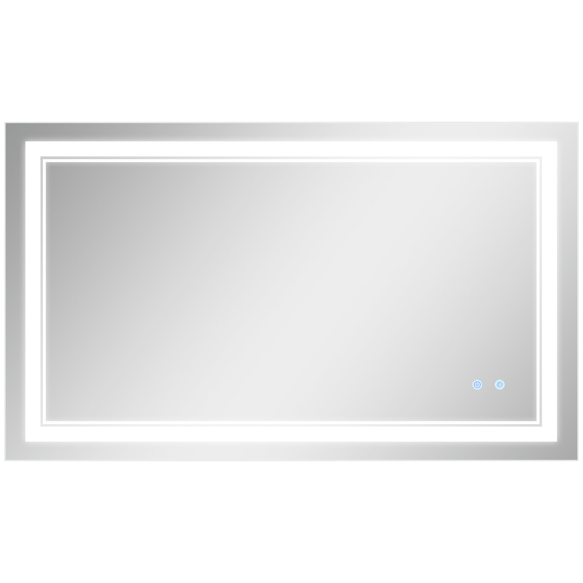 kleankin 40" x 24" LED Bathroom Mirror, Dimmable Lighted Wall-Mounted Mirror, with 3 Colour, Smart Touch, Plug-in, Vertical or Horizontal Hanging