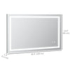 kleankin 40" x 24" LED Bathroom Mirror, Dimmable Lighted Wall-Mounted Mirror, with 3 Colour, Smart Touch, Plug-in, Vertical or Horizontal Hanging