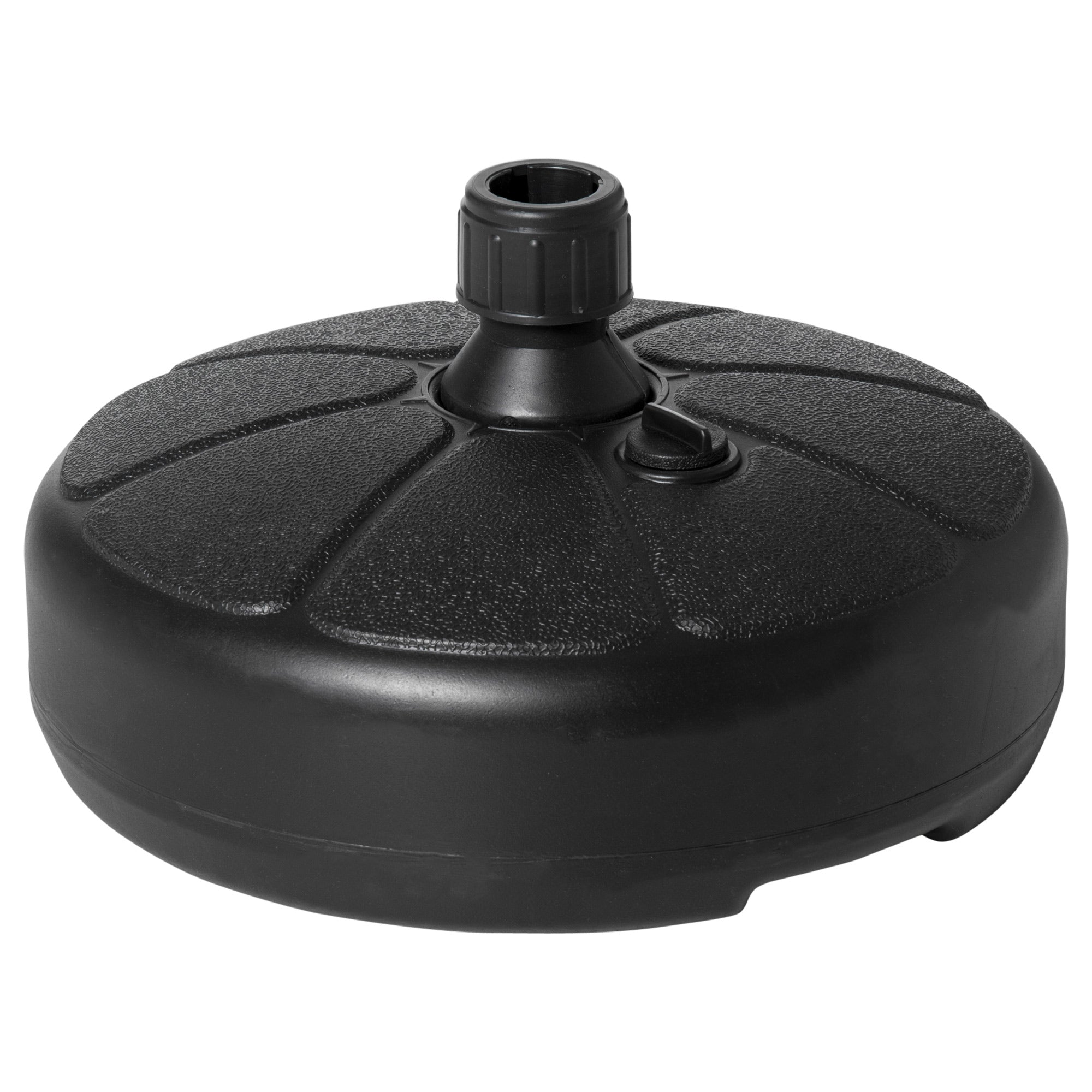 Outsunny Patio Umbrella Base, Round Umbrella Stand, Water or Sand Filled, Garden Umbrella Holder for 1.26", 1.5" Poles, Black