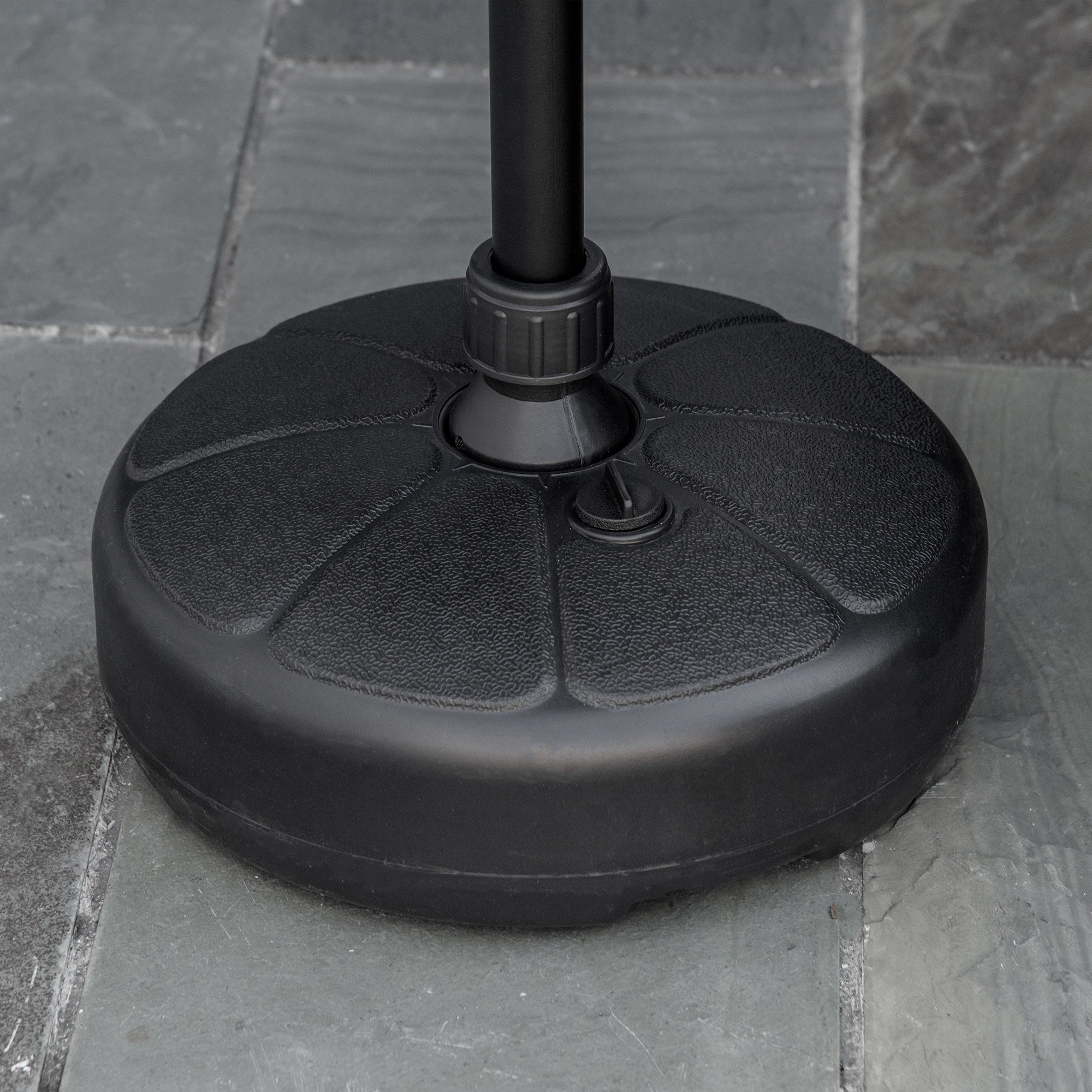 Outsunny Patio Umbrella Base, Round Umbrella Stand, Water or Sand Filled, Garden Umbrella Holder for 1.26