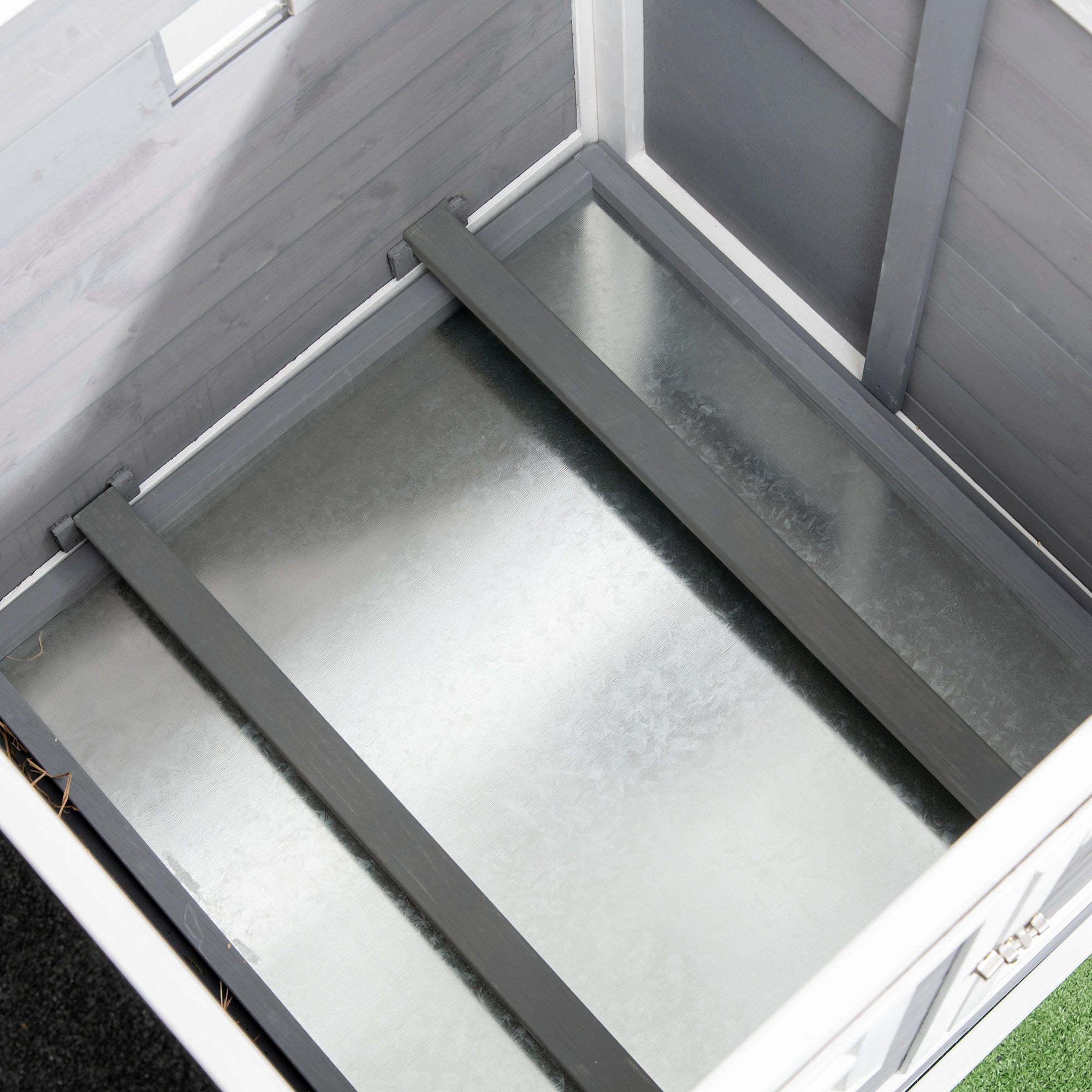 PawHut 73 in Chicken Coop with Run, Wooden Hen House with Nesting Box, Removable Tray, Asphalt Roof, Ramp, Outdoor Poultry Cage, Gray