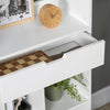 HOMCOM Tall Bookshelf with Drawer, Freestanding Bookcase with Open Shelves, Shelving Unit, Display Rack for Bedroom, Living Room, Home Office, White