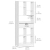 HOMCOM Tall Bookshelf with Drawer, Freestanding Bookcase with Open Shelves, Shelving Unit, Display Rack for Bedroom, Living Room, Home Office, White