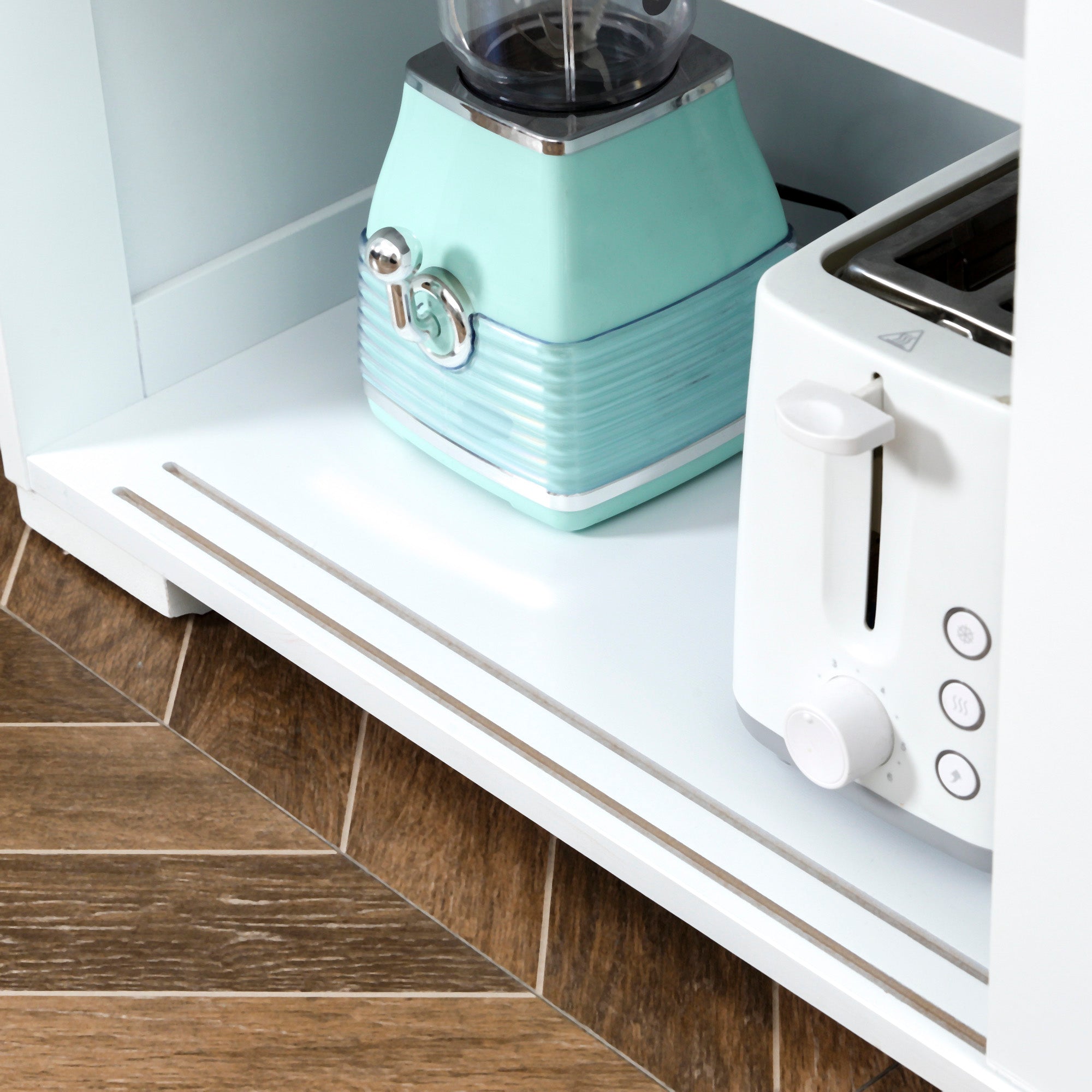 HOMCOM Modern Kitchen Sideboard, Stackable Storage Cabinet, Sliding Glass Door Console, Cupboard Serving Buffet, White