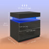 HOMCOM Nightstand, End Side Table with LED Lights, Bedside Table with 2 Drawers, for Bedroom, Black