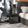 HOMCOM Nightstand, End Side Table with LED Lights, Bedside Table with 2 Drawers, for Bedroom, Black