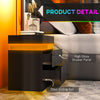 HOMCOM Nightstand, End Side Table with LED Lights, Bedside Table with 2 Drawers, for Bedroom, Black