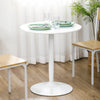 HOMCOM Round Dining Table for 2, Modern Kitchen Table with Painted Top and Steel Base for Living Room, Dining Room, White