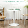 HOMCOM Round Dining Table for 2, Modern Kitchen Table with Painted Top and Steel Base for Living Room, Dining Room, White