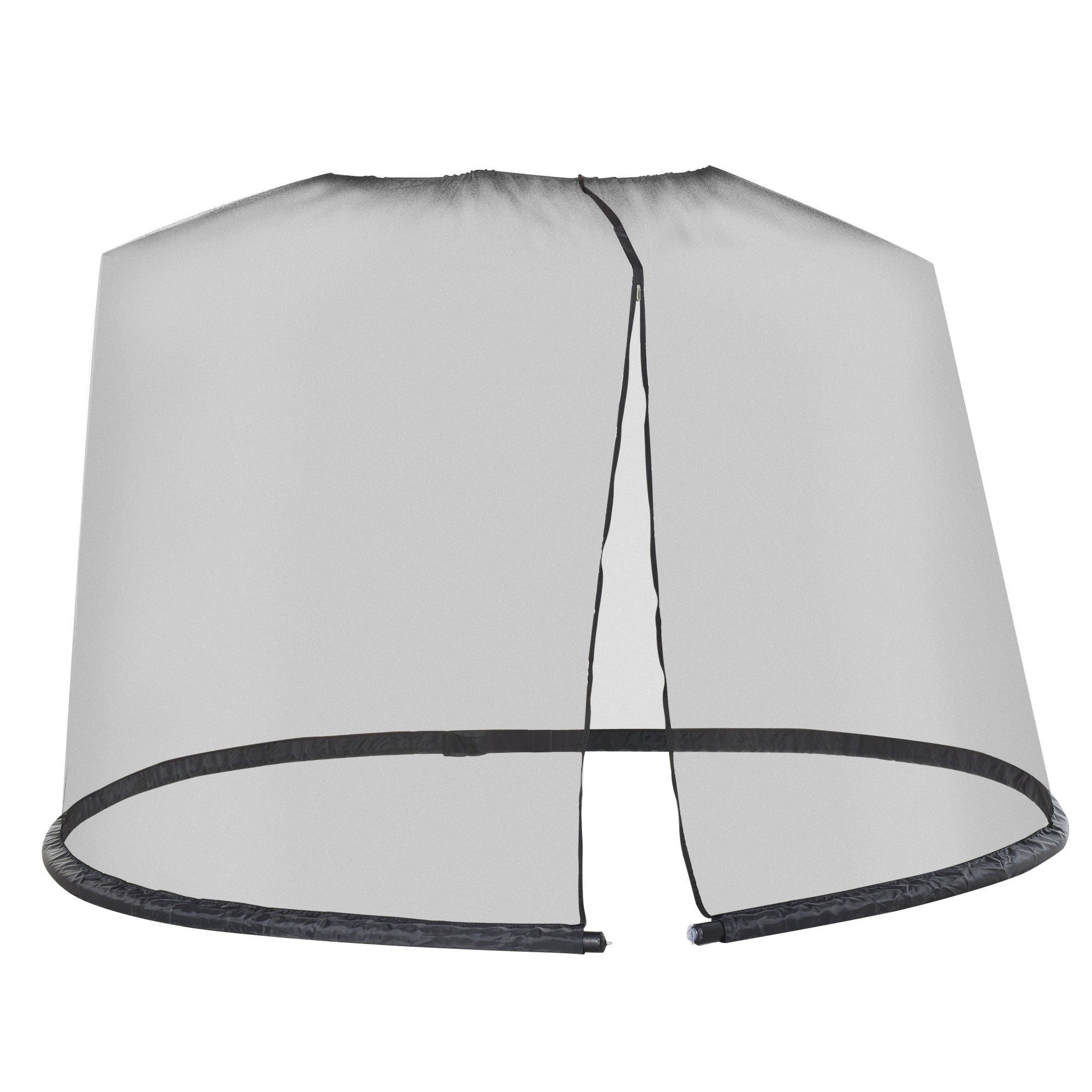 Outsunny Outdoor Patio 7.5ft Umbrella Table Screen Mosquito Bug Net, Garden Large Umbrella Cover Netting with Zippered Door, Black (Mosquito Netting ONLY)
