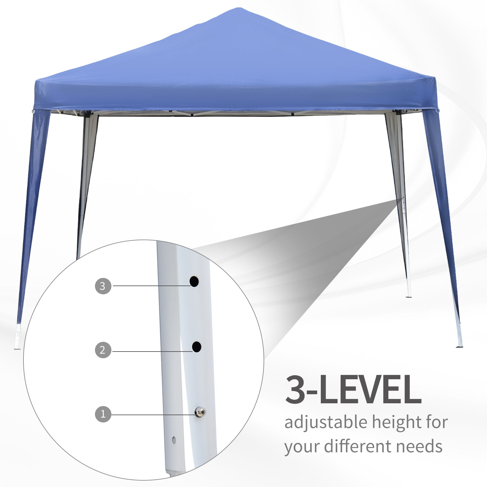 Outsunny 10 x 10ft Folding Pop Up Canopy Tent Outdoor Gazebo with Carrying Bag, Blue