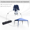 Outsunny 10 x 10ft Folding Pop Up Canopy Tent Outdoor Gazebo with Carrying Bag, Blue