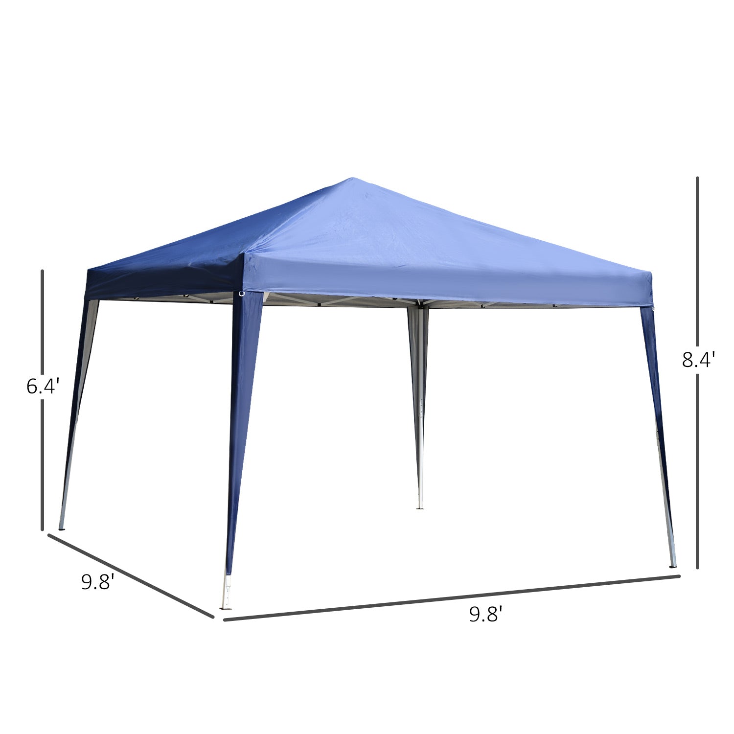 Outsunny 10 x 10ft Folding Pop Up Canopy Tent Outdoor Gazebo with Carrying Bag, Blue