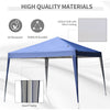 Outsunny 10 x 10ft Folding Pop Up Canopy Tent Outdoor Gazebo with Carrying Bag, Blue
