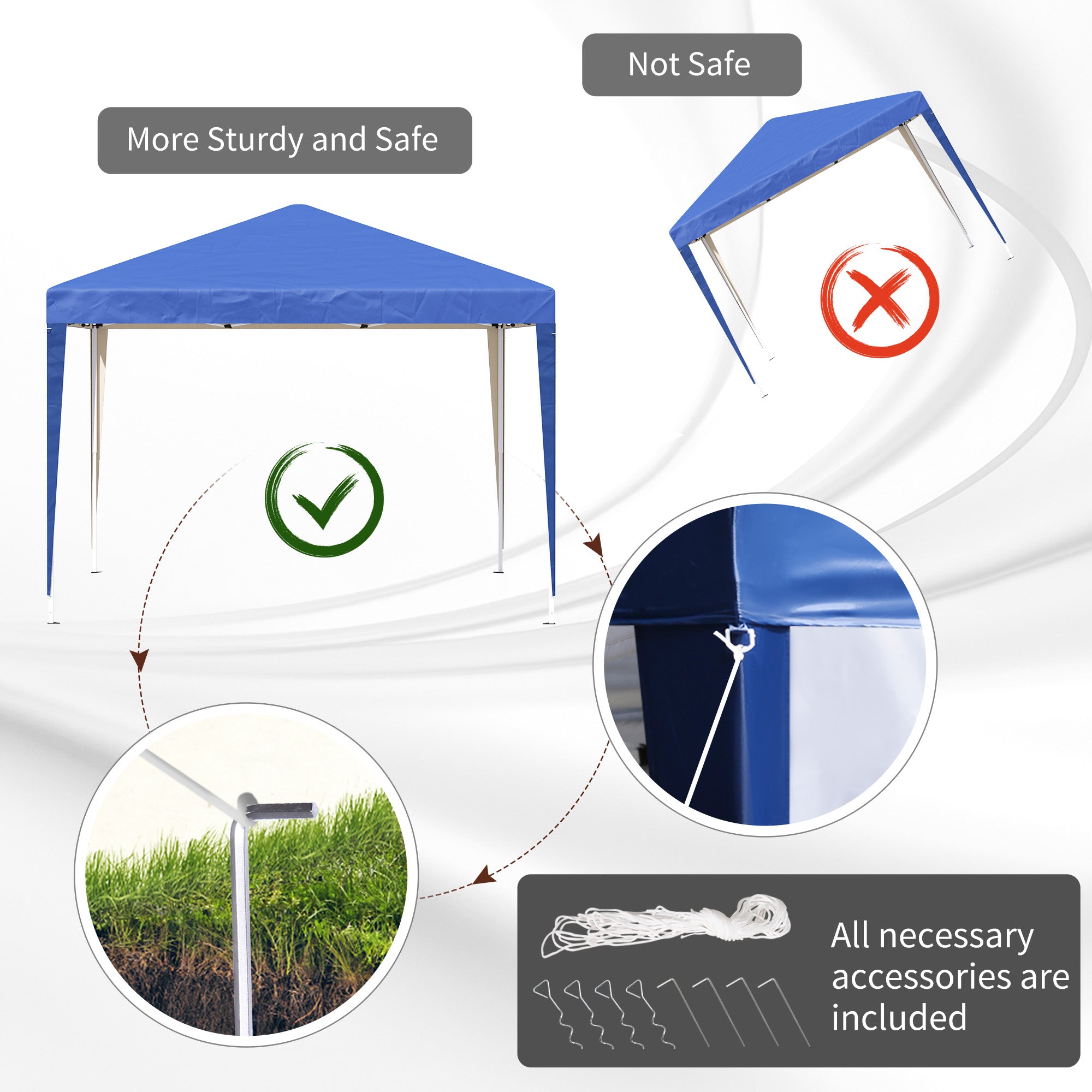 Outsunny 10 x 10ft Folding Pop Up Canopy Tent Outdoor Gazebo with Carrying Bag, Blue