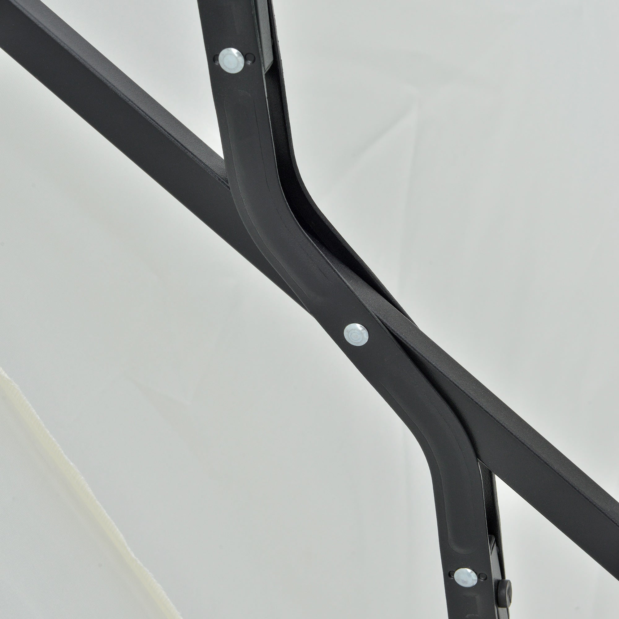 Outsunny 6.6 x 6ft Patio Umbrella with Double-Sided Canopy, Outdoor Market Half Parasol Sun Shade with Crank Handle and Cross Base for Garden, Balcony, Cream White