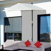 Outsunny 6.6 x 6ft Patio Umbrella with Double-Sided Canopy, Outdoor Market Half Parasol Sun Shade with Crank Handle and Cross Base for Garden, Balcony, Cream White