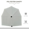 Outsunny 6.6 x 6ft Patio Umbrella with Double-Sided Canopy, Outdoor Market Half Parasol Sun Shade with Crank Handle and Cross Base for Garden, Balcony, Cream White