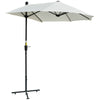 Outsunny 6.6 x 6ft Patio Umbrella with Double-Sided Canopy, Outdoor Market Half Parasol Sun Shade with Crank Handle and Cross Base for Garden, Balcony, Cream White