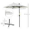 Outsunny 6.6 x 6ft Patio Umbrella with Double-Sided Canopy, Outdoor Market Half Parasol Sun Shade with Crank Handle and Cross Base for Garden, Balcony, Cream White
