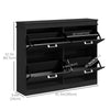 HOMCOM 4 Drawers Entryway Shoe Cabinet, Narrow Shoe Storage Cabinet with 4 Flip Drawers and Adjustable Shelves for 20 Pairs of Shoes, Black